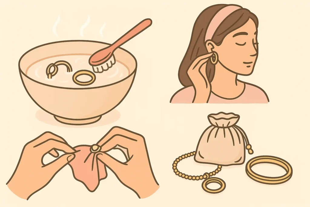 Nettoyage bijoux plaqué or